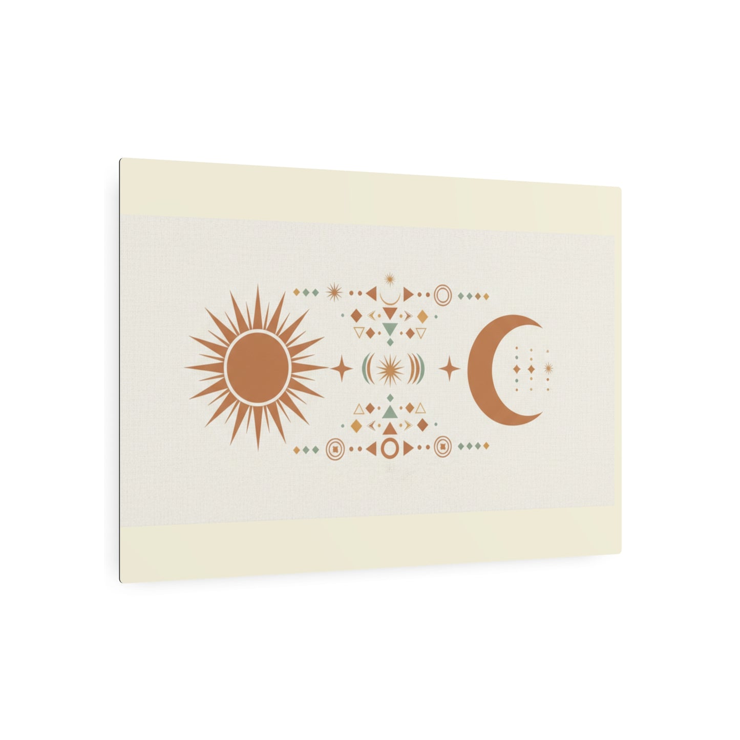 Boho Sun & Moon Metal Sign — Celestial Wall Art for Living Room, Bedroom, or Meditation Space