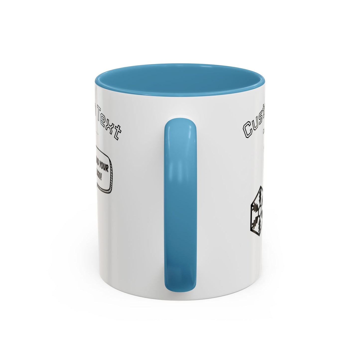 Custom Text Accent Coffee Mug — Personalized Logo & Message Gift