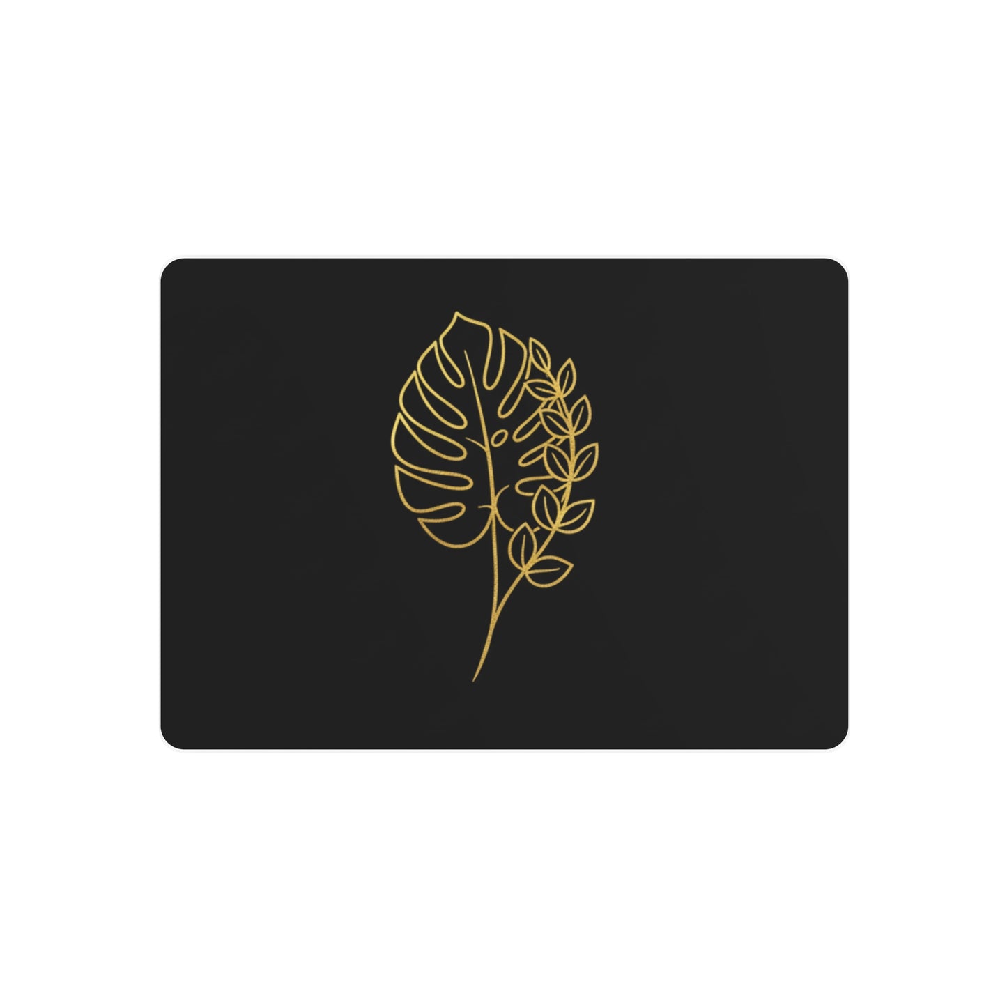 Metal Art Sign – Minimalist Gold Monstera Leaf Wall Plaque