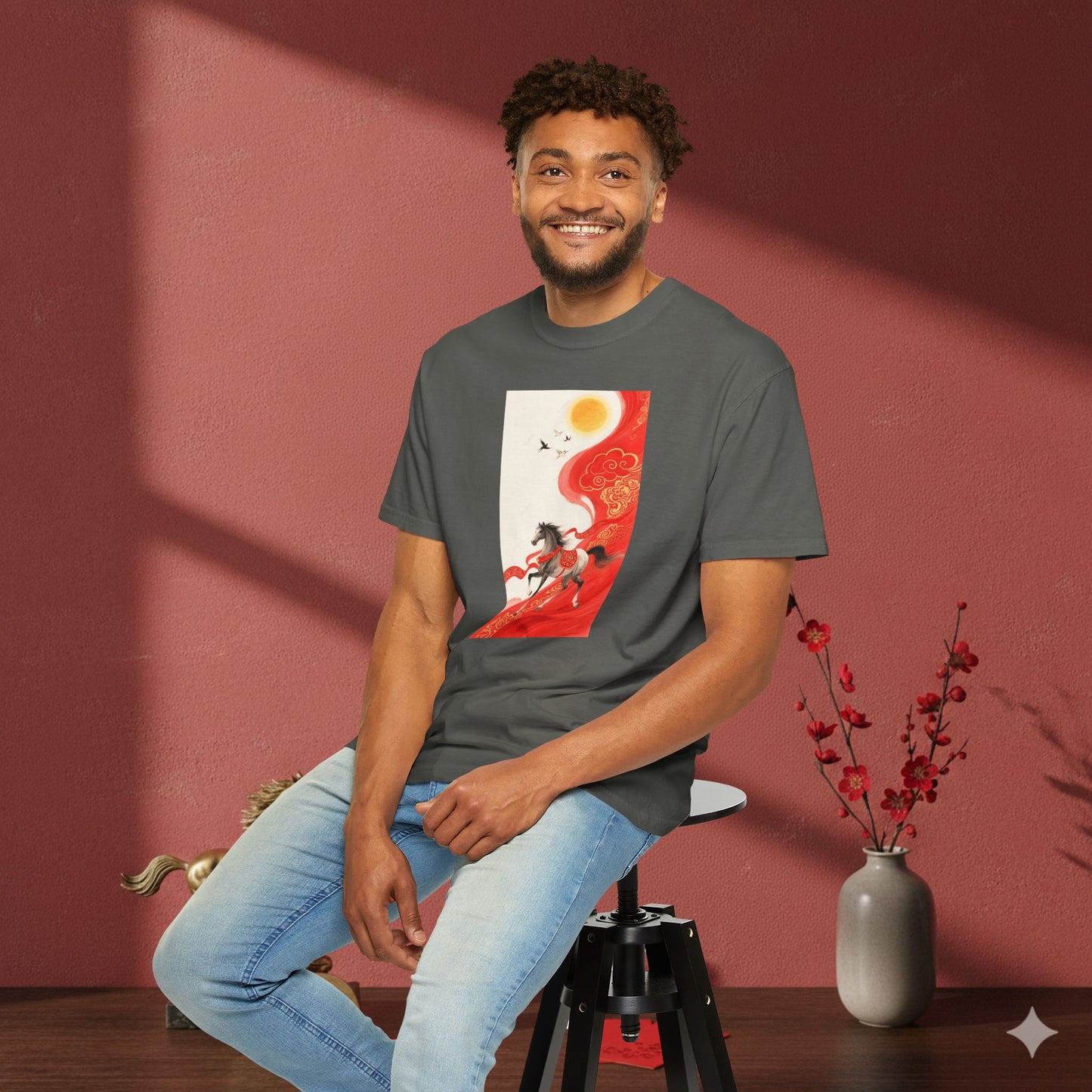 Horse Sunburst Graphic T-Shirt Year of the Horse