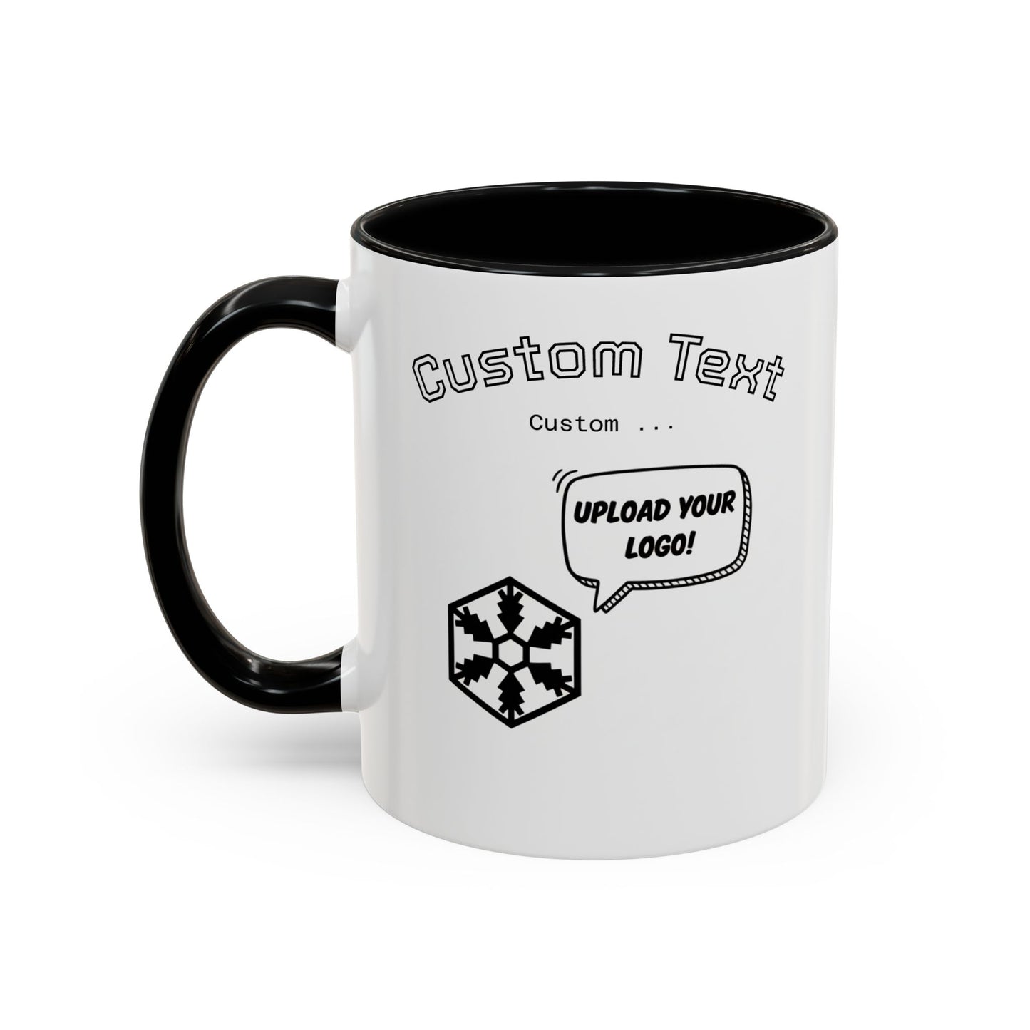 Custom Text Accent Coffee Mug — Personalized Logo & Message Gift
