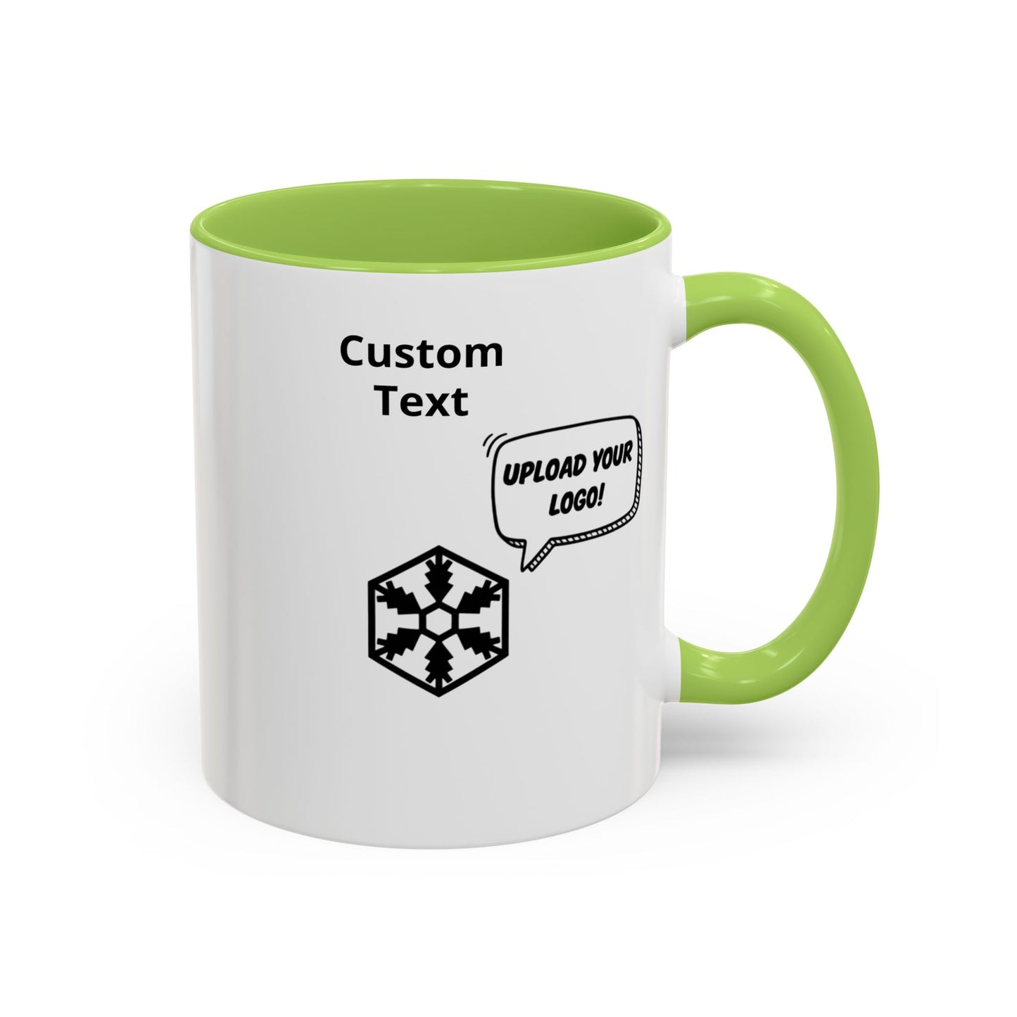 Custom Personalizable Logo Accent Coffee Mug — Personalized 11/15oz Ceramic Mug