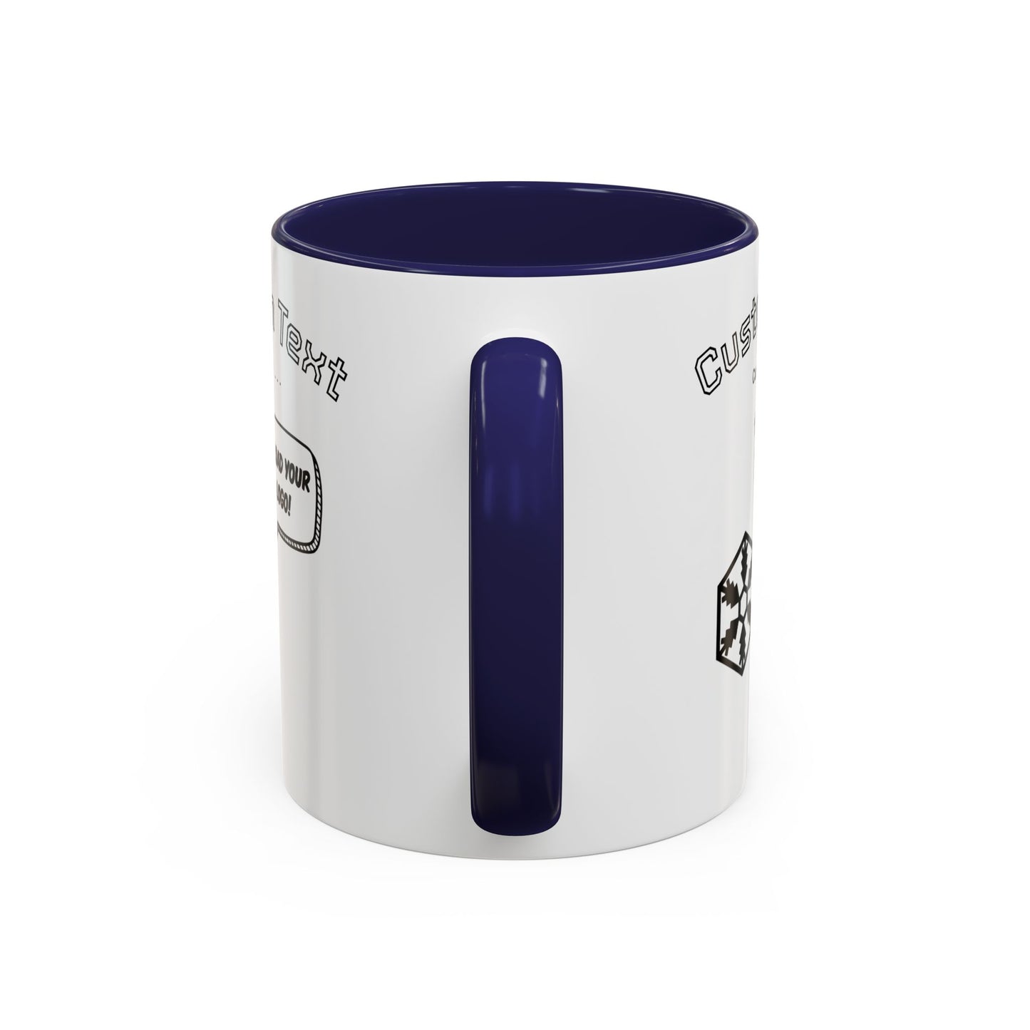 Custom Text Accent Coffee Mug — Personalized Logo & Message Gift