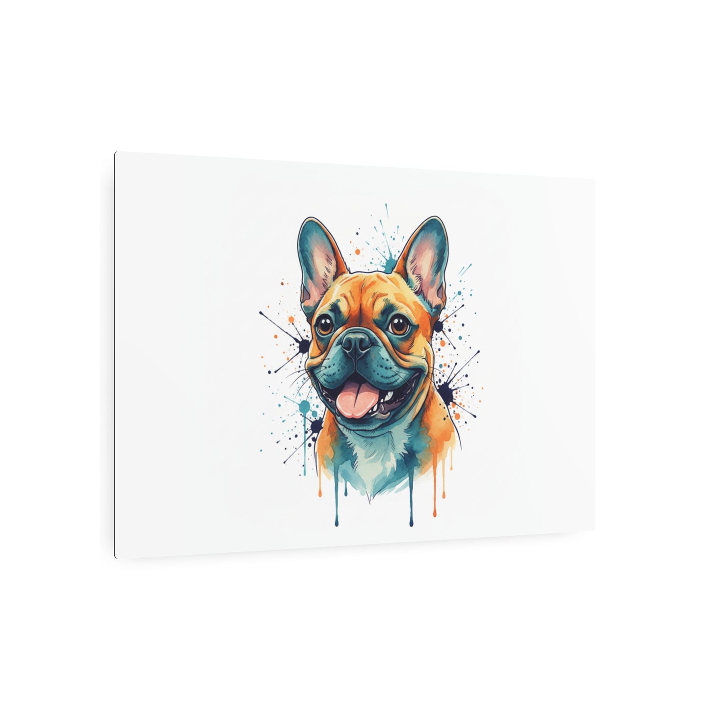 French Bulldog Metal Art Sign — Colorful Watercolor Dog Wall Decor