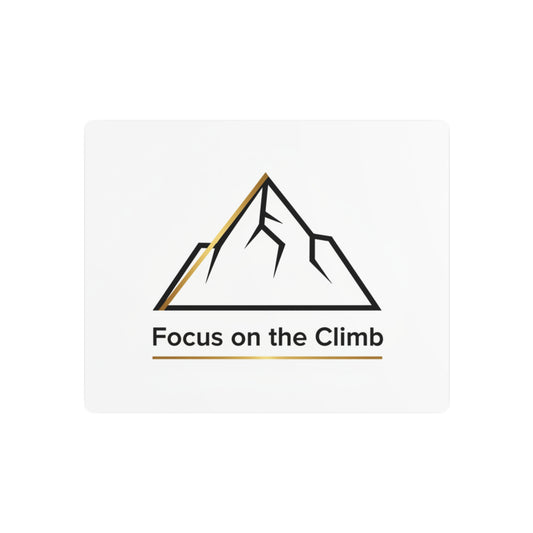 Metal Art Sign — "Focus on the Climb" Inspirational Mountain Wall Decor