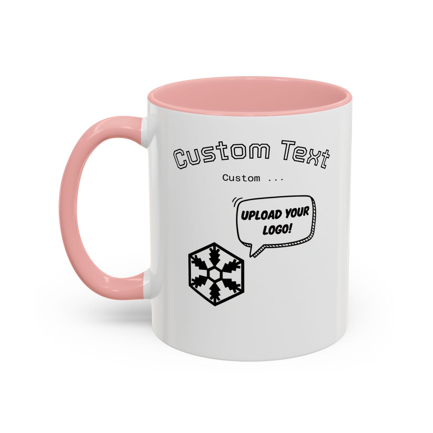 Custom Text Accent Coffee Mug — Personalized Logo & Message Gift