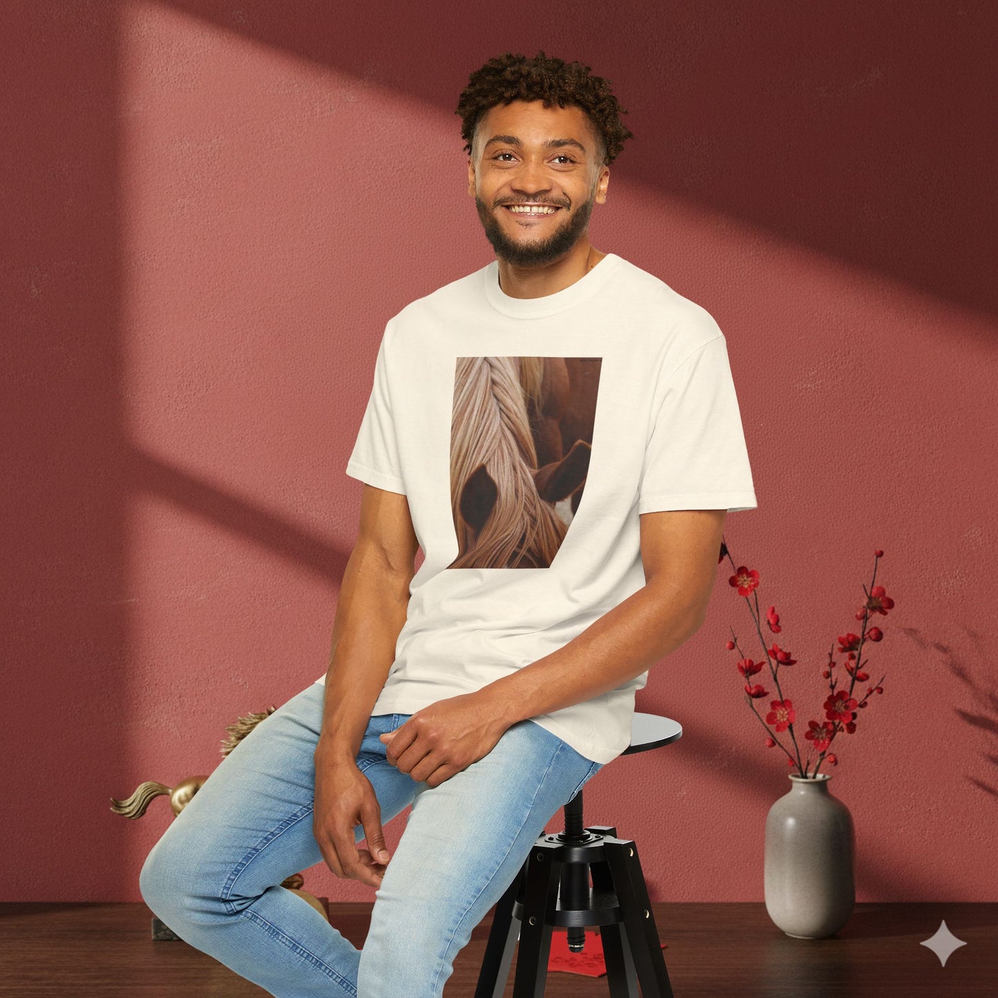 Horse Mane Photo T‑Shirt — Close‑Up Equine Portrait T-Shirt